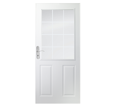 Partial light half ventilation storm doors