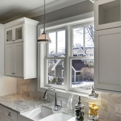 200 series white double hung windows